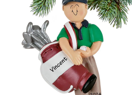 keepsake personalized golfer male christmas ornament – Christmas ornament, holiday tree decoration or gift