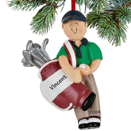 keepsake personalized golfer male christmas ornament – Christmas ornament, holiday tree decoration or gift