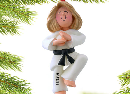 engraved personalized karate female christmas ornament – Christmas ornament, holiday tree decoration or gift