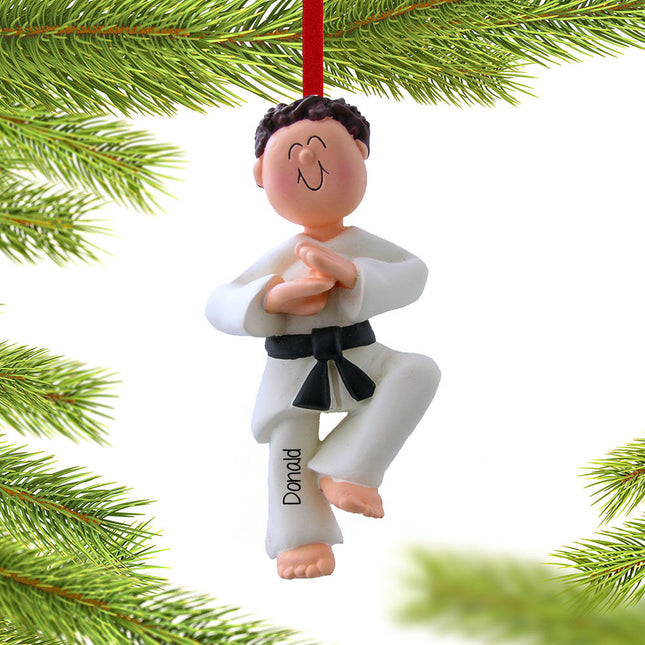 Karate Personalized Ornament - Male or Female Figurine