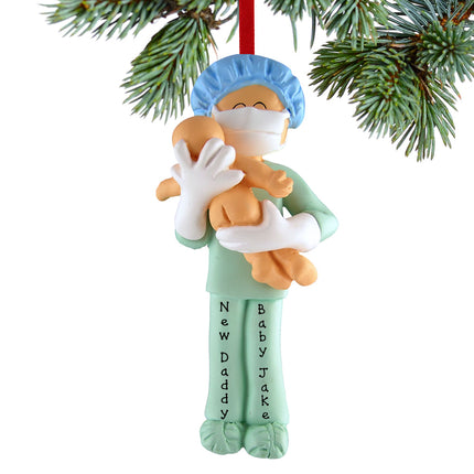 personalized personalized obstetrician, new father or midwife christmas ornament – Christmas ornament, holiday tree decoratio