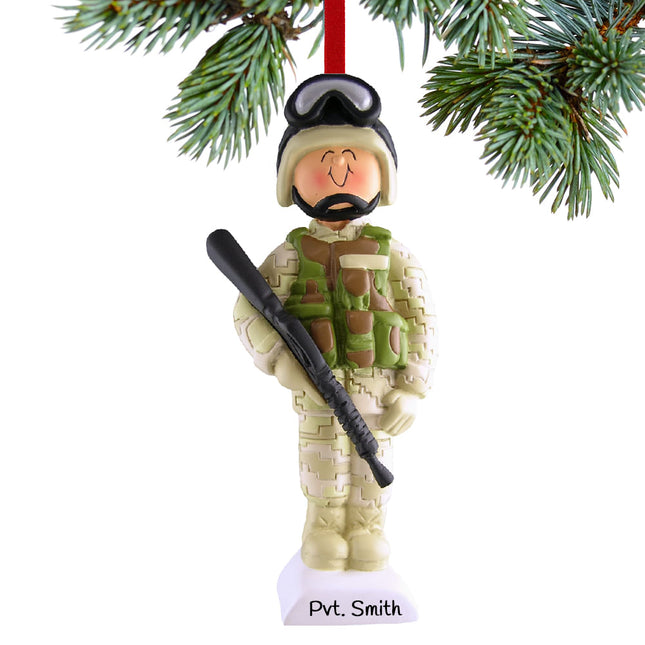 engraved personalized soldier in fatigues christmas ornament – Christmas ornament, holiday tree decoration or gift