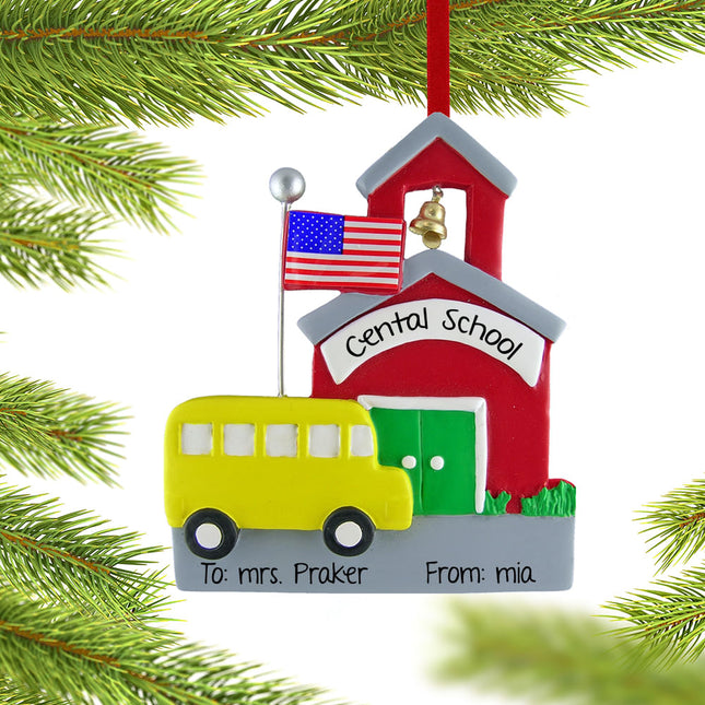 keepsake personalized school with school bus christmas ornament – Christmas ornament, holiday tree decoration or gift