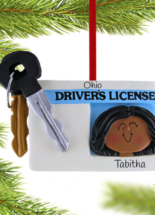License with Key Girl Ornament  by ORNAMENT CENTRAL Ornament