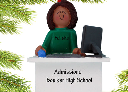 holiday personalized computer female christmas ornament – Christmas ornament, holiday tree decoration or gift