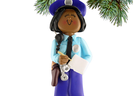 personalized personalized policewoman writing a ticket christmas ornament – Christmas ornament, holiday tree decoration or gi