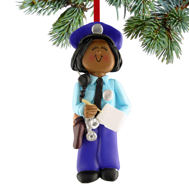 personalized personalized policewoman writing a ticket christmas ornament – Christmas ornament, holiday tree decoration or gi