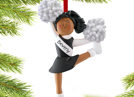 holiday personalized ethnic cheerleader christmas ornament – Christmas ornament, holiday tree decoration or gift