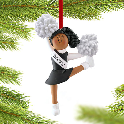 holiday personalized ethnic cheerleader christmas ornament – Christmas ornament, holiday tree decoration or gift