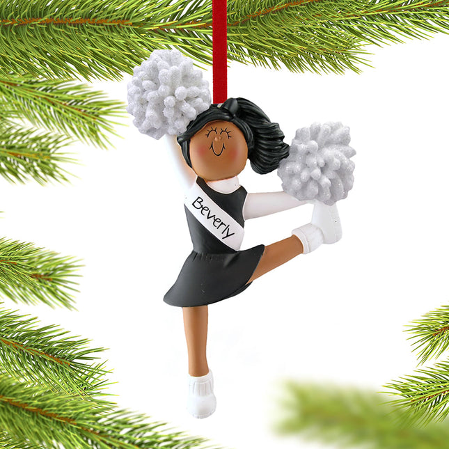 holiday personalized ethnic cheerleader christmas ornament – Christmas ornament, holiday tree decoration or gift