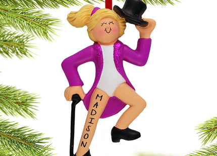 keepsake personalized tap dancer with black top hat and cane christmas ornament – Christmas ornament, holiday tree decoration