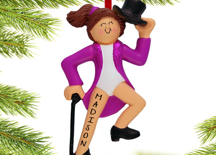 decorative personalized tap dancer with black top hat and cane christmas ornament – Christmas ornament, holiday tree decorati