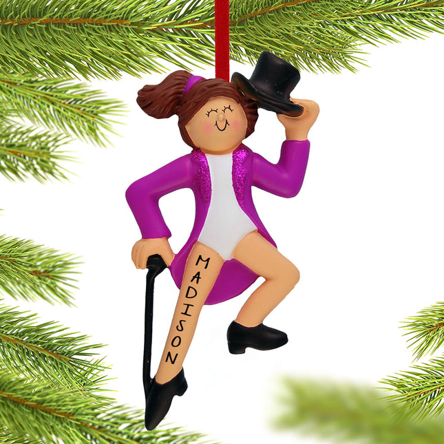 Tap Dancer with Black Top Hat and Cane Personalized Ornament