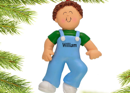 keepsake personalized baby's first steps boy christmas ornament – Christmas ornament, holiday tree decoration or gift