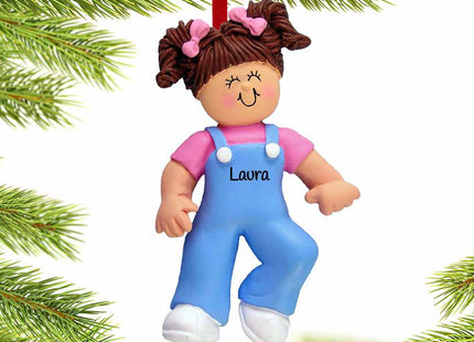holiday personalized baby's first steps girl christmas ornament – Christmas ornament, holiday tree decoration or gift