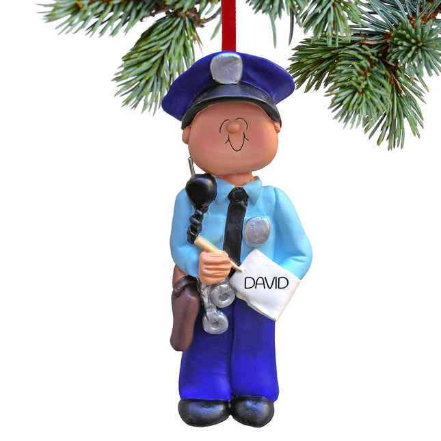 keepsake personalized policeman christmas ornament – Christmas ornament, holiday tree decoration or gift