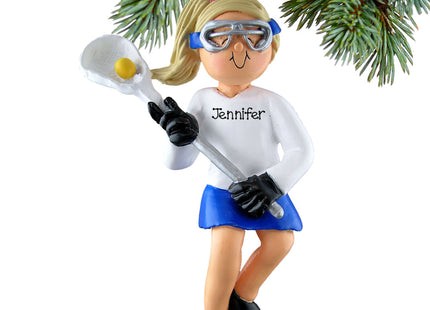 decorative personalized lacrosse female christmas ornament – Christmas ornament, holiday tree decoration or gift