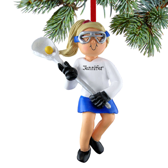 decorative personalized lacrosse female christmas ornament – Christmas ornament, holiday tree decoration or gift