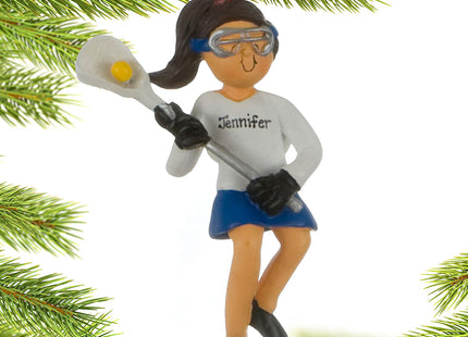 decorative personalized lacrosse female christmas ornament – Christmas ornament, holiday tree decoration or gift
