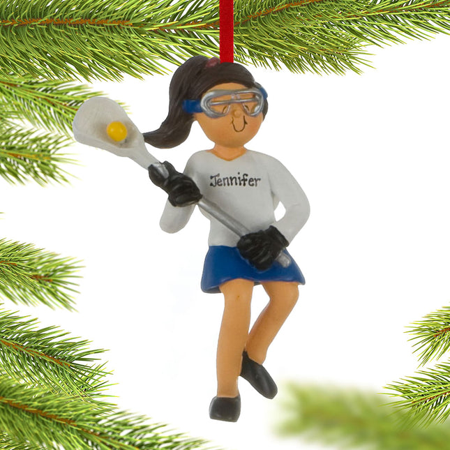 decorative personalized lacrosse female christmas ornament – Christmas ornament, holiday tree decoration or gift