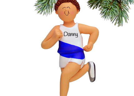 decorative personalized runner male christmas ornament – Christmas ornament, holiday tree decoration or gift