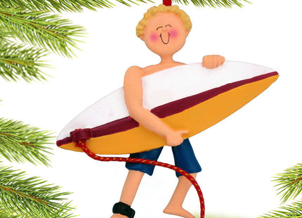 personalized personalized surfer male christmas ornament – Christmas ornament, holiday tree decoration or gift