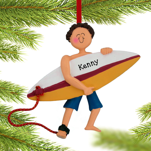 Surfer Personalized Ornament - Male or Female