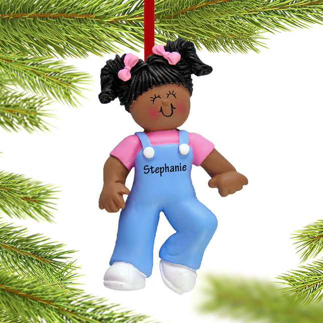 decorative personalized baby's first steps girl christmas ornament – Christmas ornament, holiday tree decoration or gift