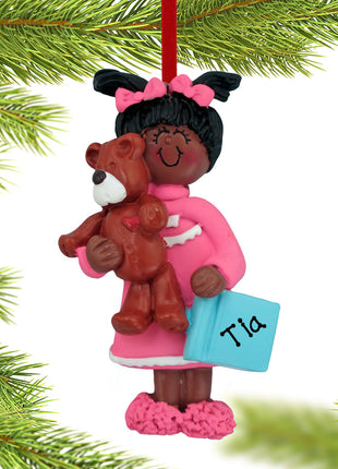 Toddler Girl with Teddy Bear Ornament  by ORNAMENT CENTRAL Ornament