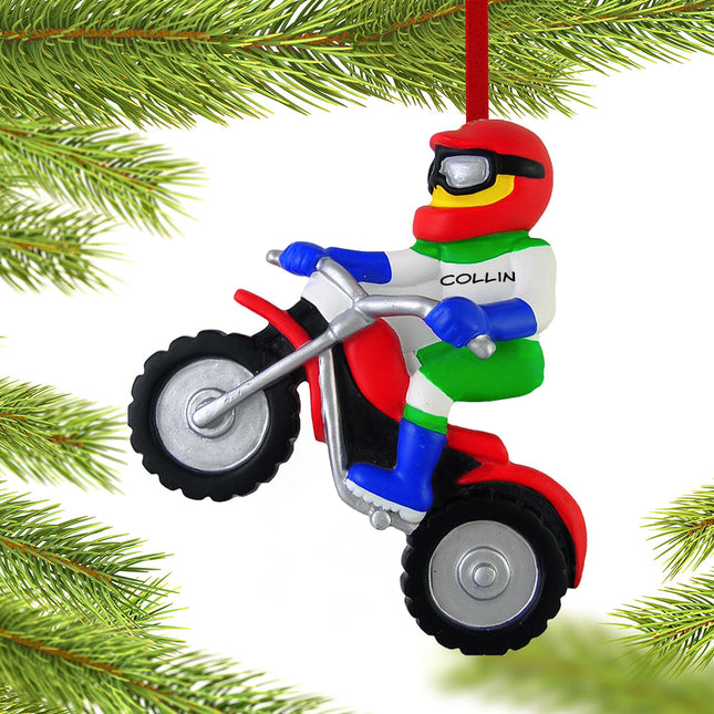 keepsake personalized dirt bike rider christmas ornament – Christmas ornament, holiday tree decoration or gift