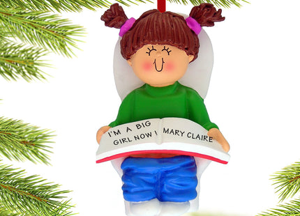 personalized personalized potty training girl christmas ornament – Christmas ornament, holiday tree decoration or gift
