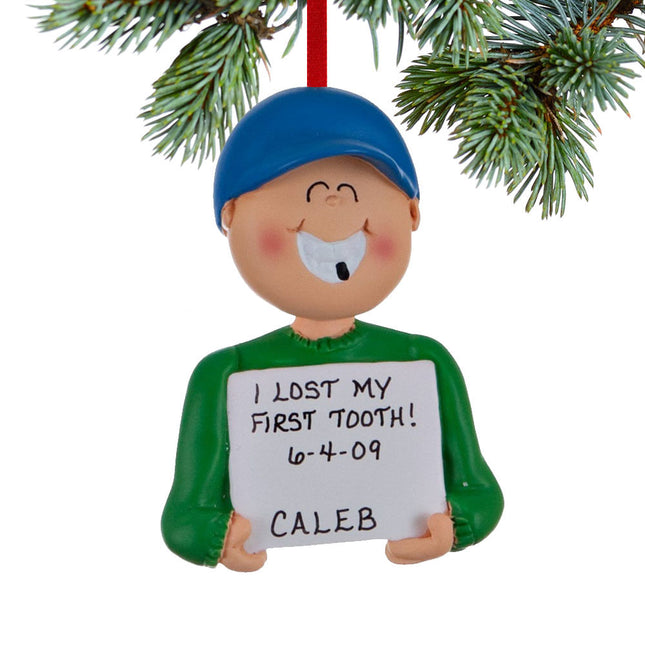 Lost a Tooth Boy or Girl Personalized Ornament