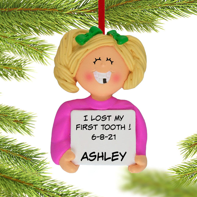 Lost a Tooth Boy or Girl Personalized Ornament
