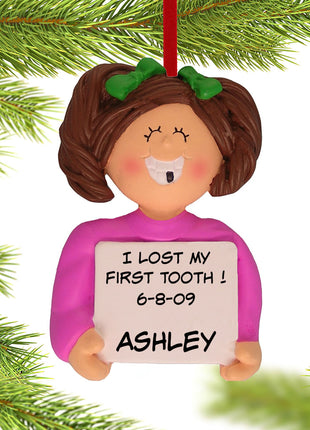 Lost a Tooth Girl Ornament  by ORNAMENT CENTRAL Ornament