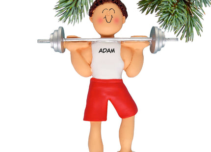 holiday personalized weightlifter male christmas ornament – Christmas ornament, holiday tree decoration or gift