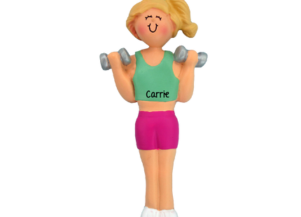 Weightlifter Female With A Barbell Personalized Ornament
