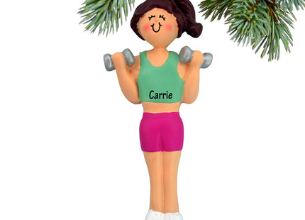 engraved personalized weightlifter female christmas ornament – Christmas ornament, holiday tree decoration or gift