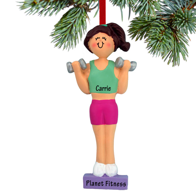 Weightlifter Female With A Barbell Personalized Ornament