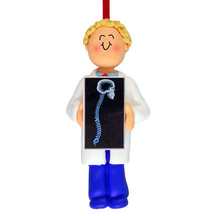 Chiropractor or X-ray Tech Male Personalized Christmas Ornament