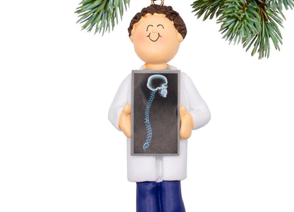 decorative personalized chiropractor or x-ray tech male christmas ornament – Christmas ornament, holiday tree decoration or g