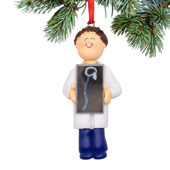decorative personalized chiropractor or x-ray tech male christmas ornament – Christmas ornament, holiday tree decoration or g