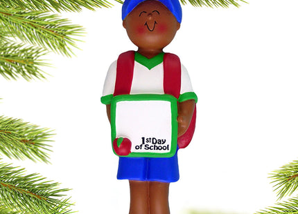 custom first day of school boy christmas ornament – Christmas ornament, holiday tree decoration or gift