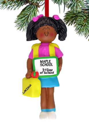 First Day of School Girl Ornament  by ORNAMENT CENTRAL Ornament