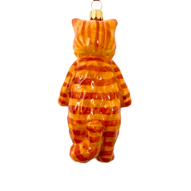 Oliver Ginger Cat Glass Ornament