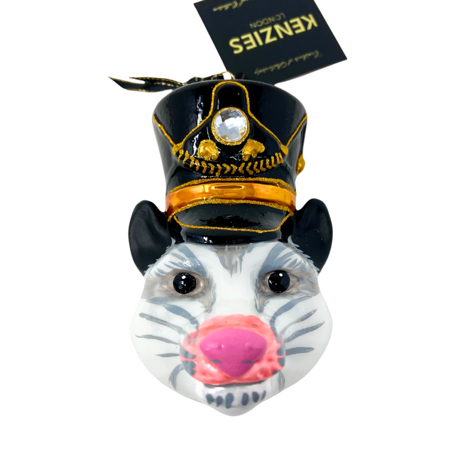 KRG Opossum Head Polish Glass Ornament