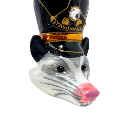 KRG Opossum Head Polish Glass Ornament