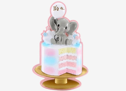 Personalized Gender Reveal Cake Baby Elephant Ornament