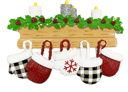 New Mitten Family Personalized Christmas Ornament - 2, 3, 4, 5, 6, 7, 8, 9 Family Members