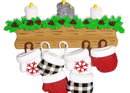 New Mitten Family Personalized Christmas Ornament - 2, 3, 4, 5, 6, 7, 8, 9 Family Members