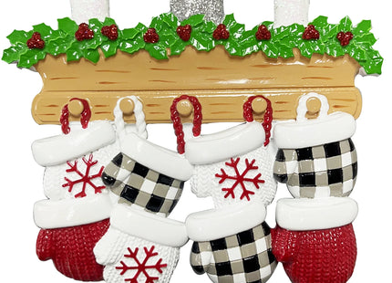 New Mitten Family Personalized Christmas Ornament - 2, 3, 4, 5, 6, 7, 8, 9 Family Members